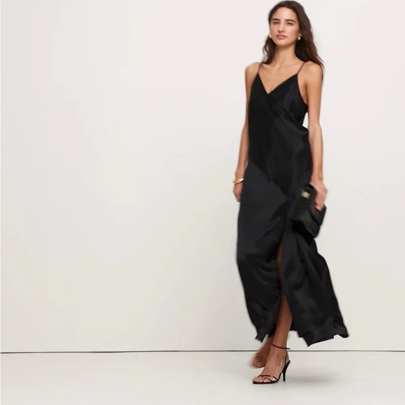 knee length dresses for ladies 1990s Banana Republic Silk Maxi Dress Free Shipping main image 0